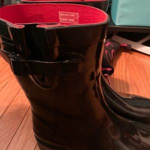 Black rain boots